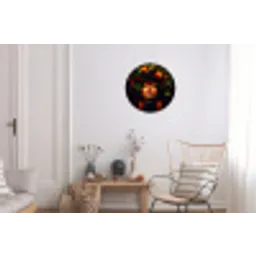 Vrouw - Zwart - Bessen - Bramen - Appels Wandcirkel aluminium klein -woonkamer