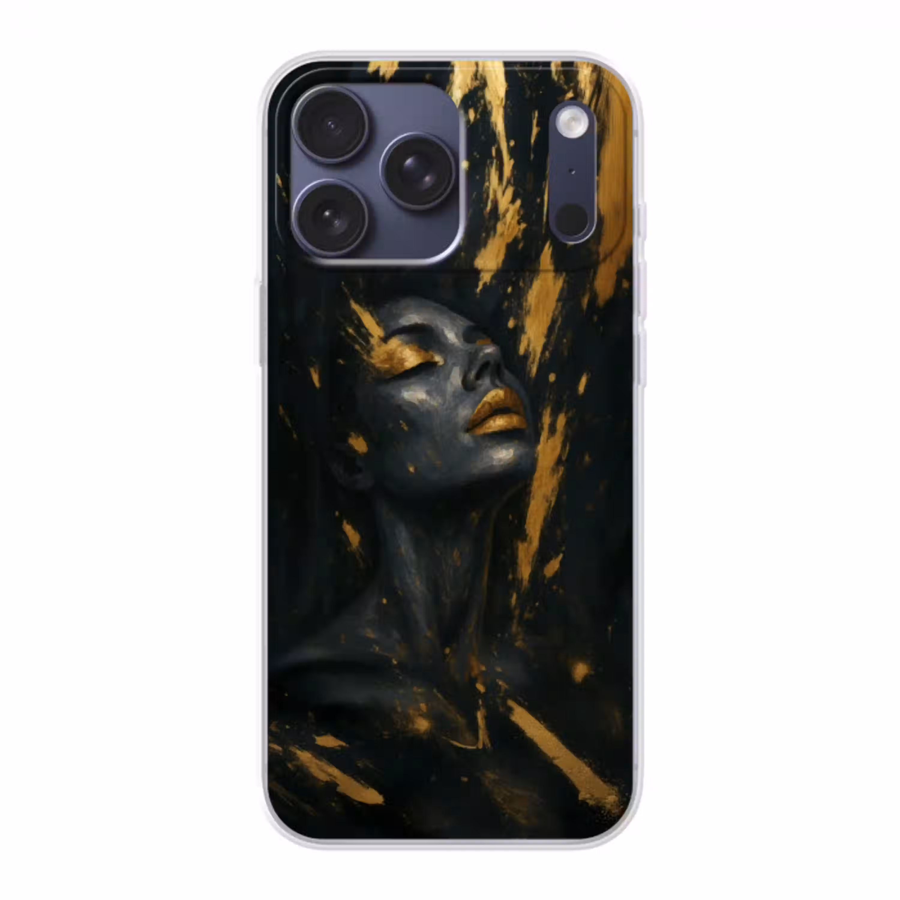Gezicht - Vrouw - Verfspatten - Abstract Telefoonhoesje iPhone 17 Pro Max klein -3d
