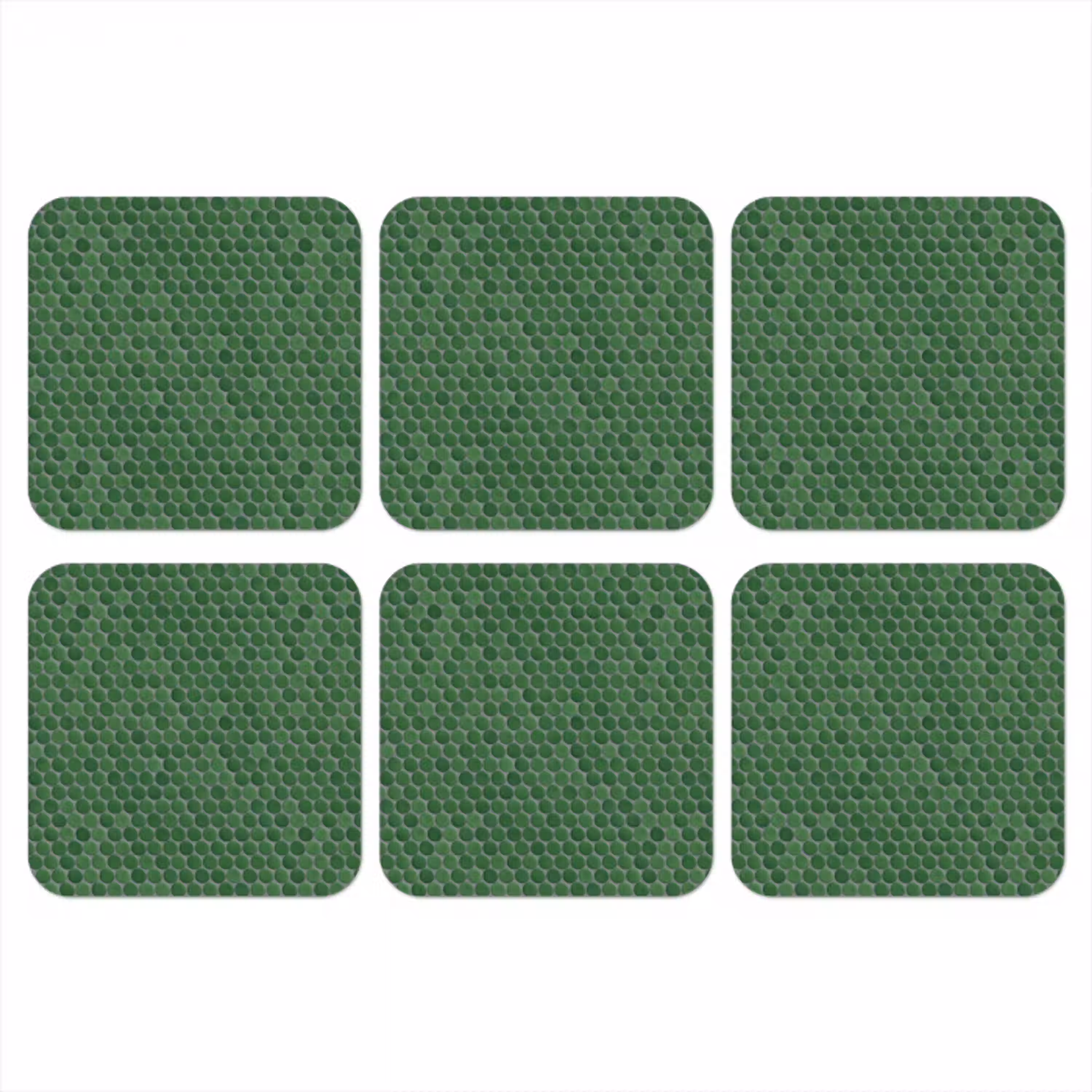 Penny - Mozaïek - Bosgroen - Green onderzetter kurk middel 366 -3d