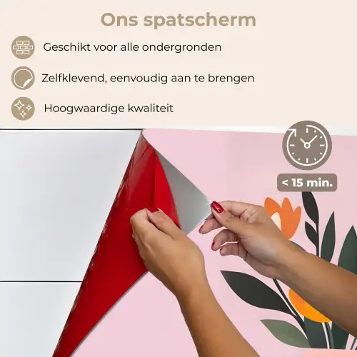 Tulpen - Vaas - Strepen - Paars keuken achterwand spatscherm klein -spatscherm_NL