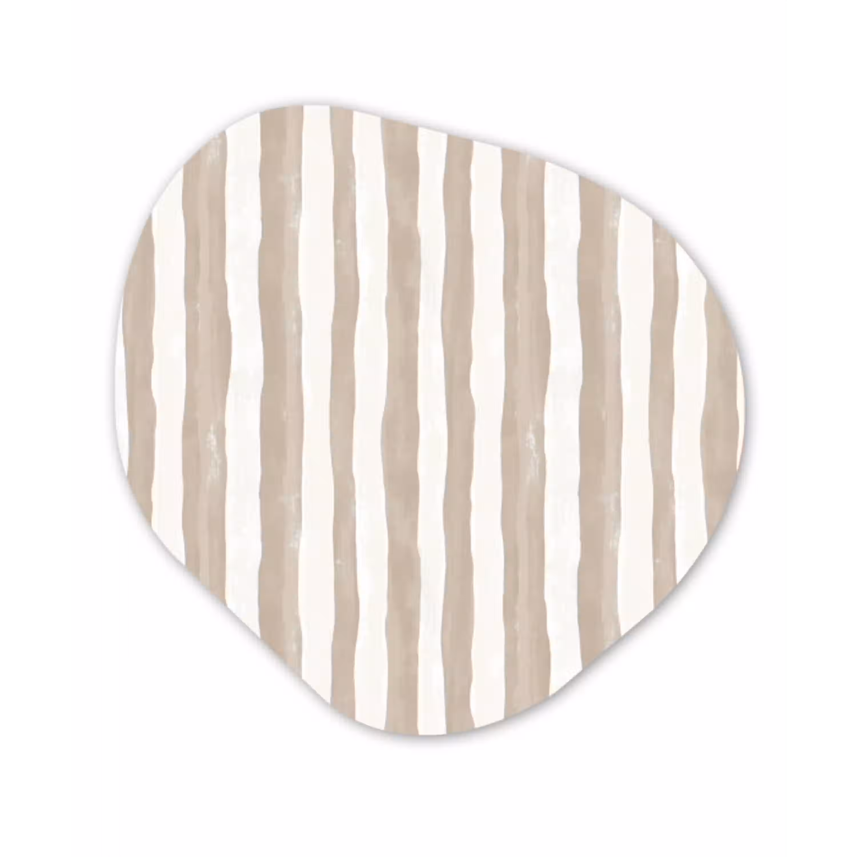 Minimalistisch - Strepen - Beige Wandcirkel Organisch Forex 3mm klein 629 -3d