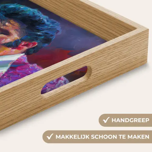 Expressief - Microfoon - Paars Dienblad Rechthoek middel -USP_HandgreepNL