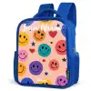Vrolijk Smiley-patroon Kinderrugzak - Blauw middel -schuin