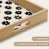 Grafisch - Madeliefjes - Zwart - Beige Dienblad Rechthoek middel 911 -USP_HandgreepNL