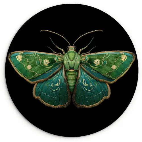 Mot - Levendig - Groen Wandcirkel kunststof plaat 5mm dik klein -3d