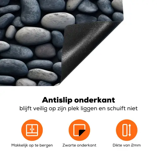 Koele - Grijze - Kiezels Inductie beschermer vinyl 3mm klein 276 -zzzzzzz-td-onderkant
