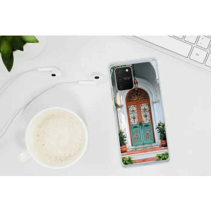 Zuilen - Sierlijke - Deur - Blauw Telefoonhoesje Samsung Galaxy S10 Lite klein -oordopS10Lite