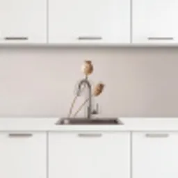 Papaverbollen - Droogbloemen - Minimalistisch - Beige - Rustig keuken achterwand 2 middel -3d