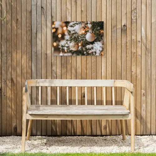 Kerst - Kerstboom - Winter - Binnen - Sneeuw Tuinposter op houten frame 2 cm dik klein -sfeer4