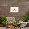 Vlinder - Illustratie - Roze Tuinposter op houten frame 2 cm dik klein -sfeer3