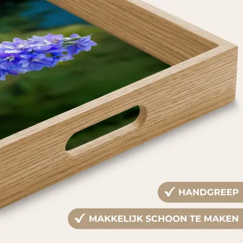 Bloemen - Blauw - Dennenboom Dienblad Rechthoek middel -USP_HandgreepNL