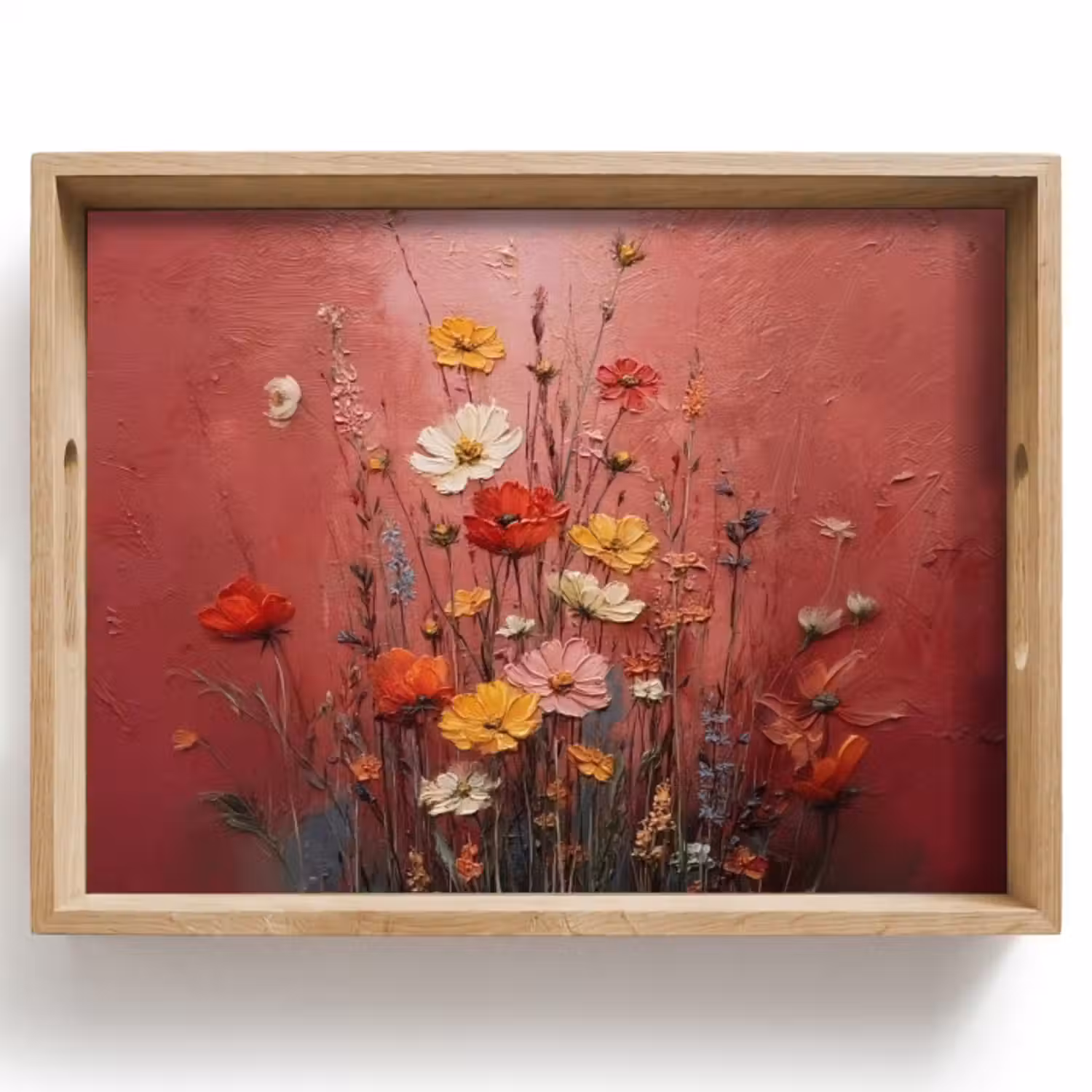 Dienblad - Bloemenboeket - Diepte - Tastbare textuur