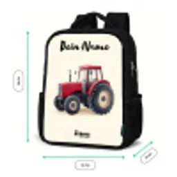 Tractor - Getekend - Rood Rugzak - Zwart middel -productfoto_formaten
