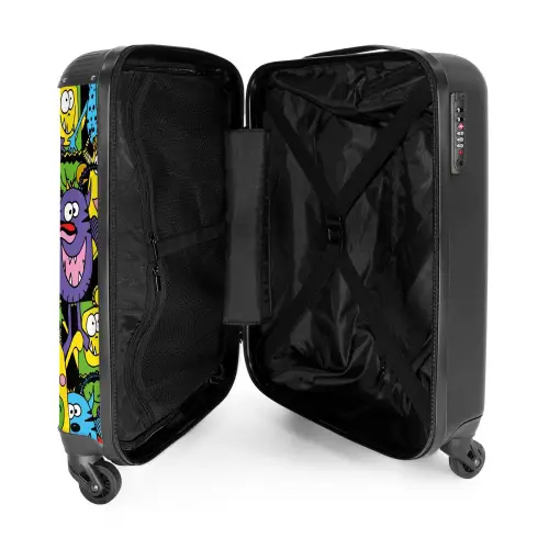 Monsters met Felle Kleuren NBS - Handbagage koffer - Unisex middel -binnenkant