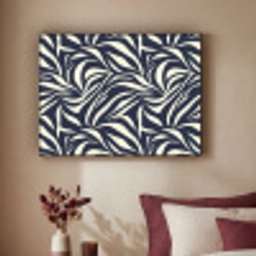 Bladvormen - Blauw - Patroon - Wit Textielframe zwart klein 947 -sfeer1