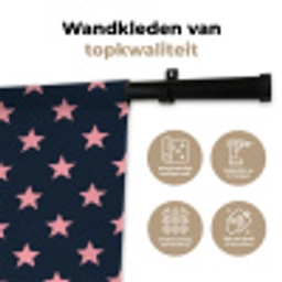 Patroon - Sterren - Roze Wandkleed katoen klein 269 -sfeer2