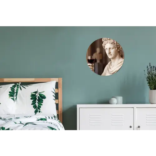 Klassiek - Marmer - Wijn Wandcirkel aluminium klein -slaapkamer