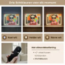 Meisje - Zonnebril - Kat - Retro Light Box met batterij (Wandlamp) middel -USP_lichtkleurNL