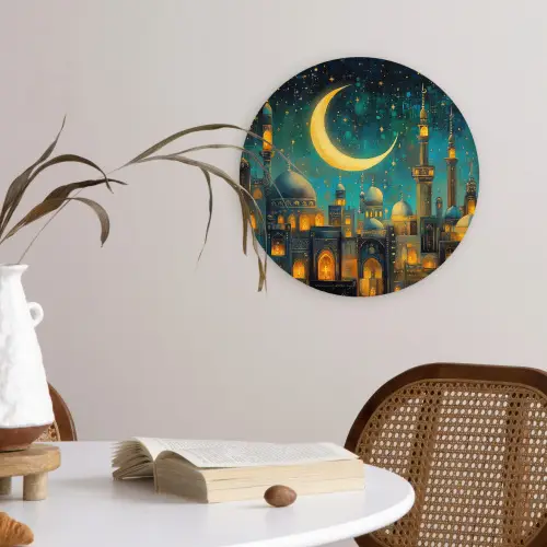 Islamitisch - Moskee - Ramadan - Islam Wandcirkel kunststof plaat 5mm dik klein -sfeer4