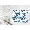 Blauw - Vlinders - Bloemen - Wit muismat rubber klein 262 -witbureau