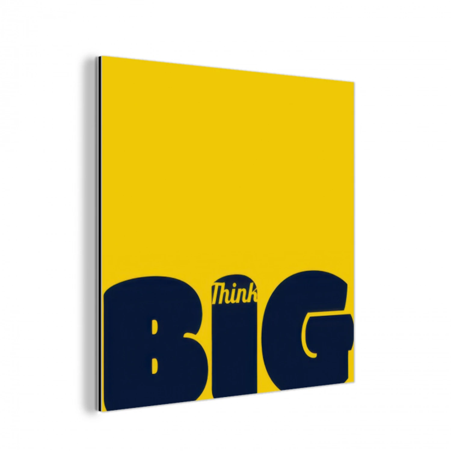 Geel - Think big - Grafisch aluminium wit klein -3d