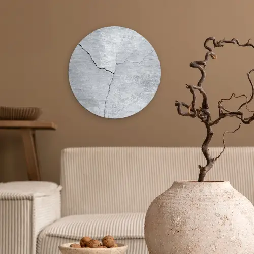 Beton - Scheur - Grijs Wandcirkel kunststof plaat 5mm dik klein -sfeer1