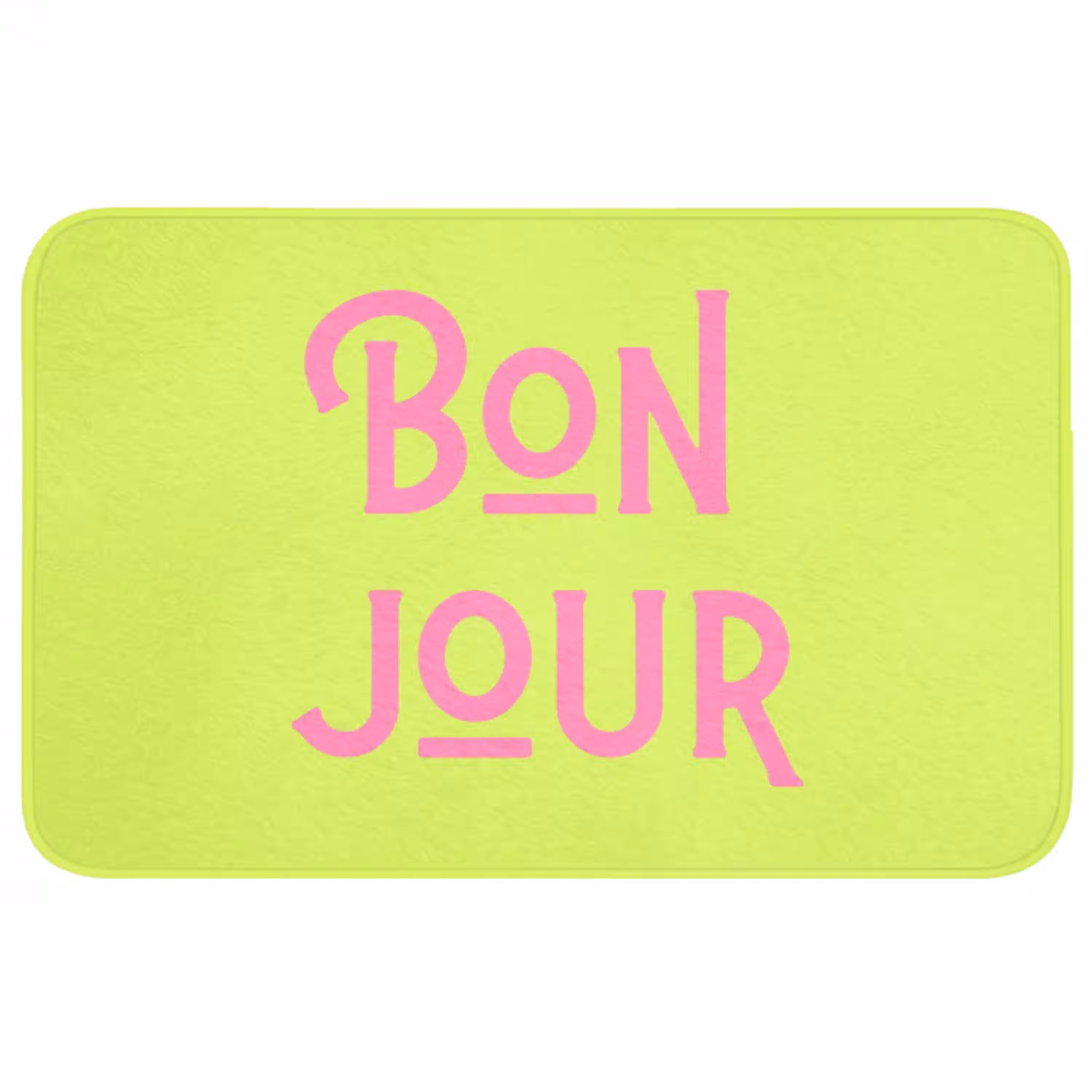 Groen - Roze bonjour - art-deco Badmat middel -3d