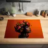 Vrouw - Chilipepers - Pepers - Bloemen Inductie beschermer vinyl 3mm klein -sfeer5