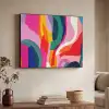 Vormen - Golvend - Abstract - Felroze Textielframe zwart klein -sfeer3