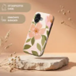 Grafisch - Bloemen - Roze Toughcase MagSafe Apple iPhone 17 klein -USP_RandenV_DE