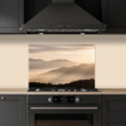 Bergen - Mist - Zonnestralen keuken achterwand spatscherm klein -sfeer1