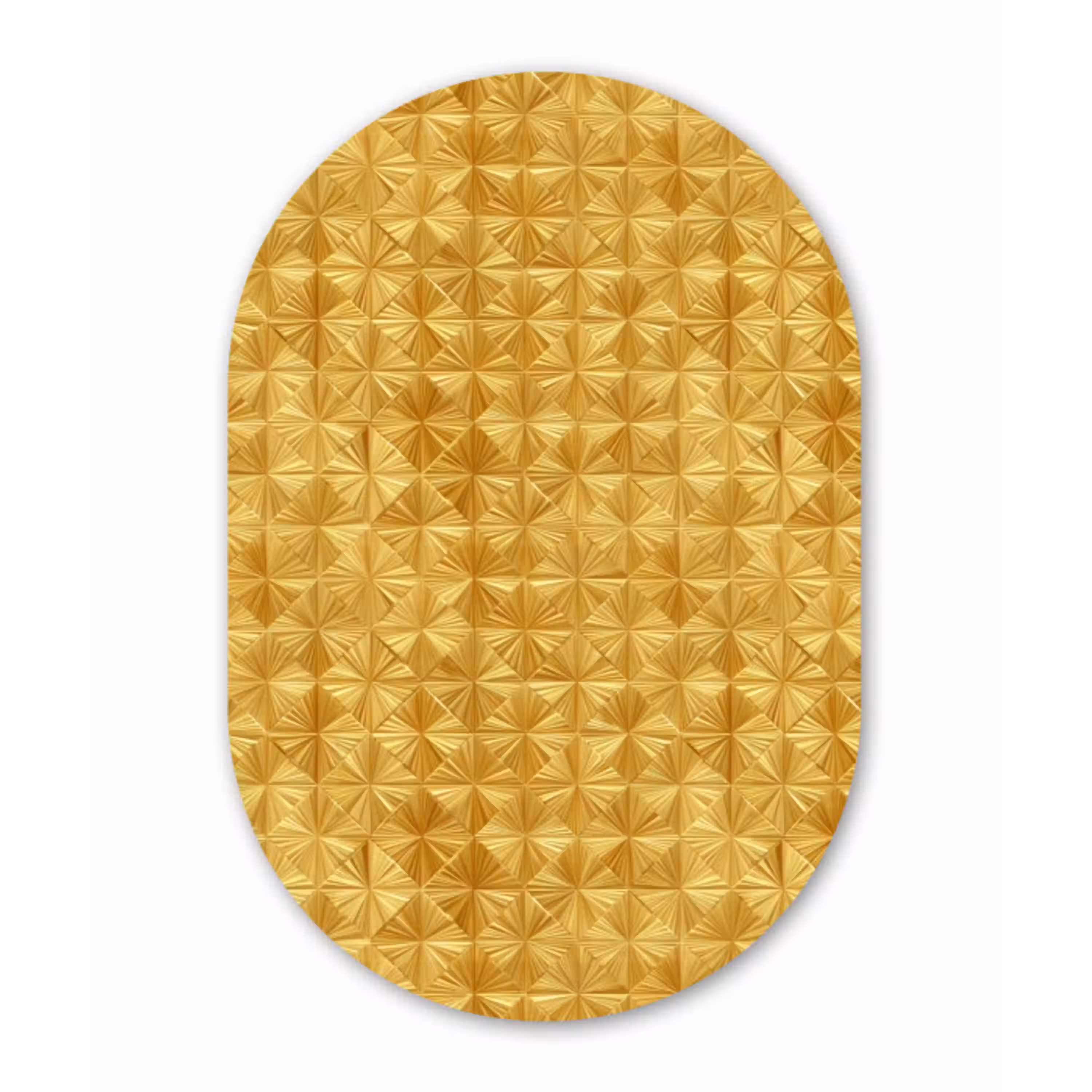 Tegels - Geometrisch - Reliëf - Goud Wandcirkel Ovaal Forex klein 630 -3d
