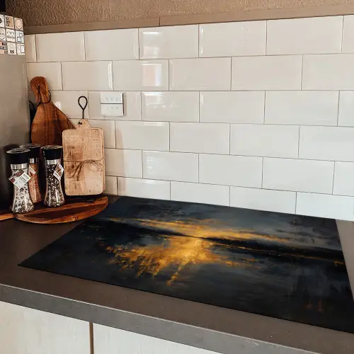 Gouden Reflectie op Water Inductie beschermer vinyl 3mm klein -sfeer3
