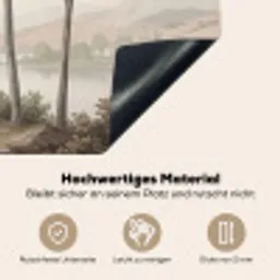 Bomen - Meer - Bergen - Illustratie Inductie beschemer met haakjes klein -ky-onderkant-de