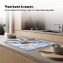 Roodborstje - Tak - Sneeuw - Winter - Levendig Inductie beschermer vinyl 3mm klein -sfeer1
