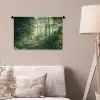 Bos - Pad - Zon - Bomen - Groen - Natuur Wandkleed katoen klein -sfeer4