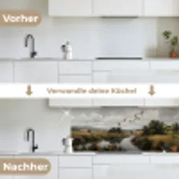 Eenden - Rivier - Landschap - Vlucht - Nostalgisch keuken achterwand 2 middel -voor-na_DE