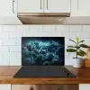 Wereldkaart - Bliksem - Blauw keuken achterwand spatscherm klein -sfeer2