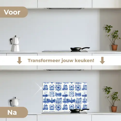 Huizen - Schepen - Blauw keuken achterwand spatscherm klein 900 -voor_na_NL