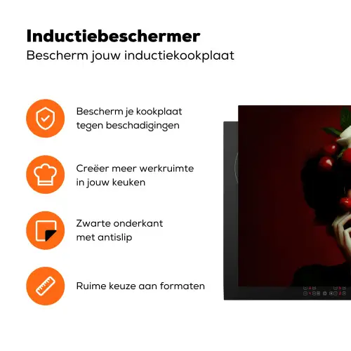 Vrouw - Kersen - Slagroom Inductie beschermer vinyl 3mm klein -zzzzzzz-td-ups