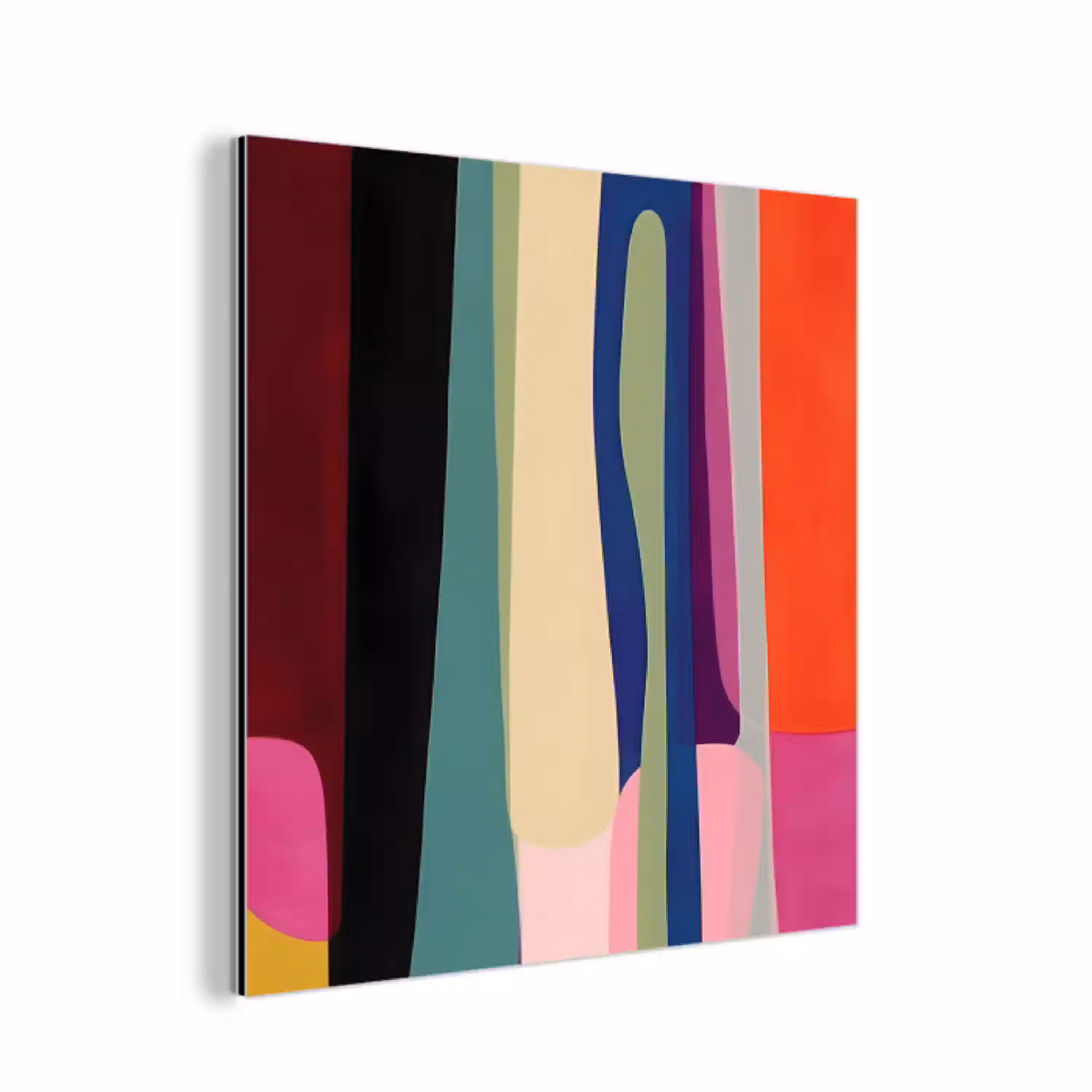 Kleurbanen - Verticaal - Kleurrijk aluminium wit klein -3d