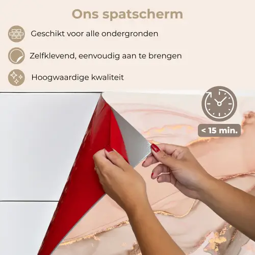 Marmer - Roze - Rosé keuken achterwand spatscherm klein -spatscherm_NL