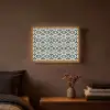 Tegel - Patroon - Blauw - Beige Light Box met batterij (Wandlamp) middel 907 -sfeer4