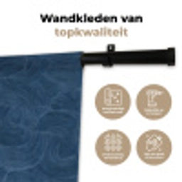 Golven - Textuur - Patroon - Blauw Wandkleed katoen klein 269 -sfeer2