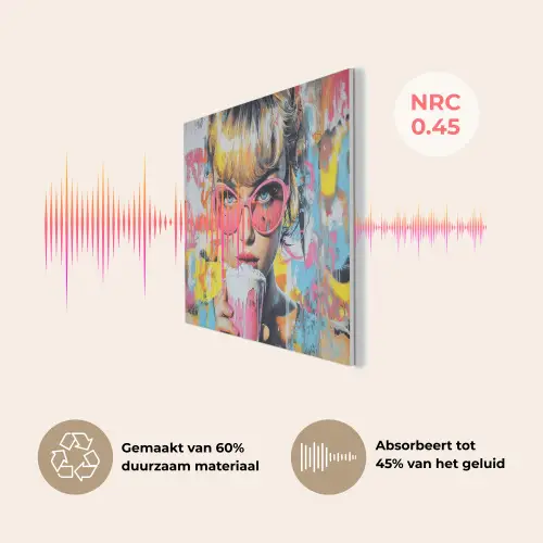 Expressief - Milkshake - Vrouw - Felle kleuren PET vilt klein -USP_NL