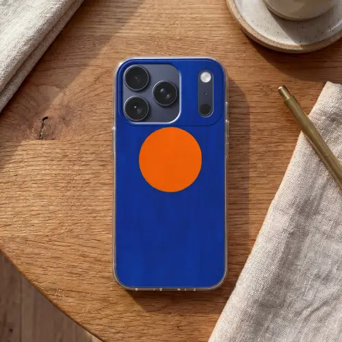Vorm - Rond - Minimalistisch - Blauw Telefoonhoesje iPhone 17 Pro klein -sfeer1