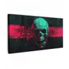 Schedel - Cyberpunk - Neon Rood Tuinposter op houten frame 2 cm dik xxl -3d