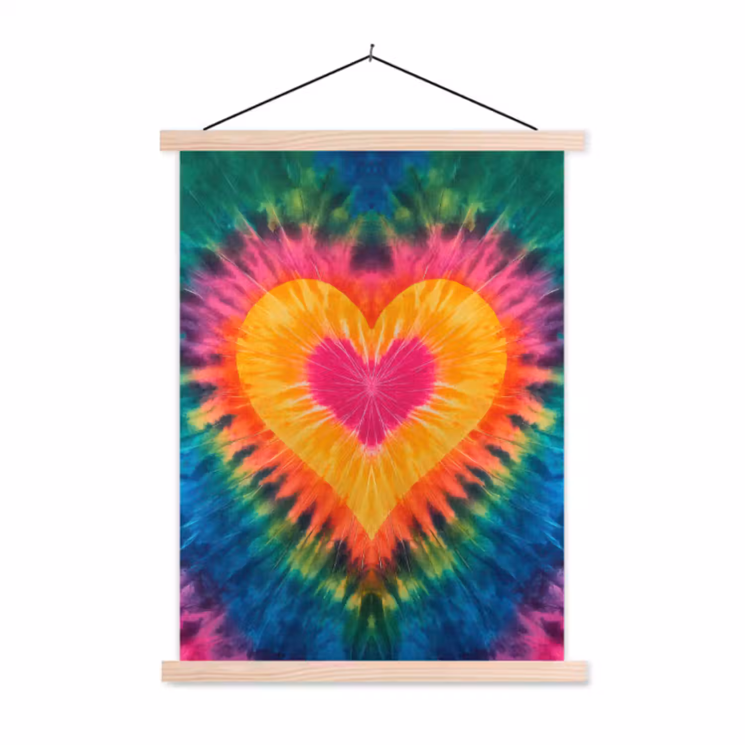 Schoolplaat - Hart - Tie Dye - Kleurrijk