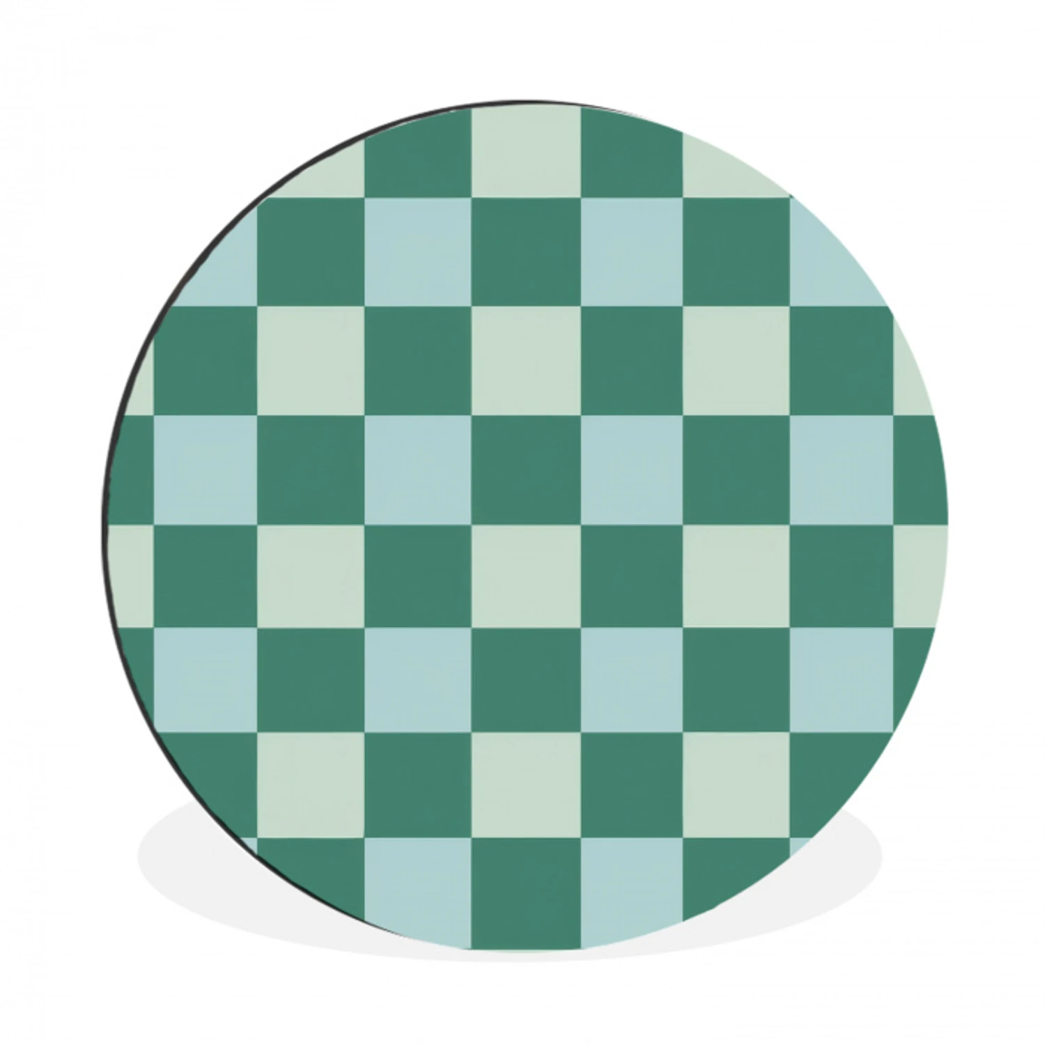 Schaak - Klassiek - Groen Wandcirkel aluminium klein 190 -3d