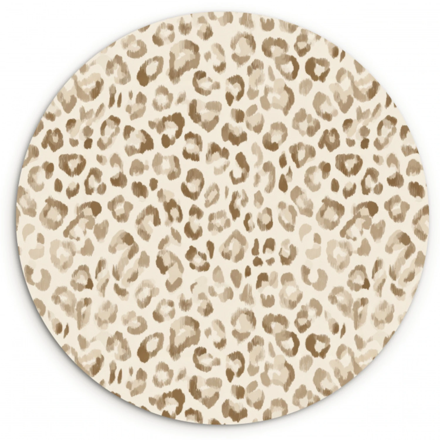 Luipaard - Klassiek - Beige Wandcirkel kunststof plaat 5mm dik klein 188 -3d